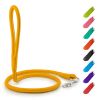 Rolled Leather Dog Leash 6Ft * 0.5 in for Small Medium and Large Dogs Heavy Duty Leather Puppy Leash for Outdoor Walking Running Training Yellow Color