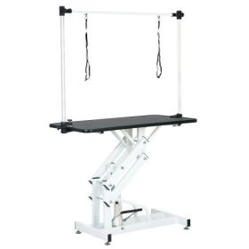 43 Inch Adjustable Heavy Type Hydraulic Pet Dog Grooming Table Upgraded Professional Drying Table Heavy Duty Frame with Adjustable Arm and Noose