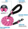 Rope Dog Leash, Heavy Duty Dog Leash with Comfortable Padded Handle and Highly Reflective Threads for Small Medium and Large Dogs, Pink