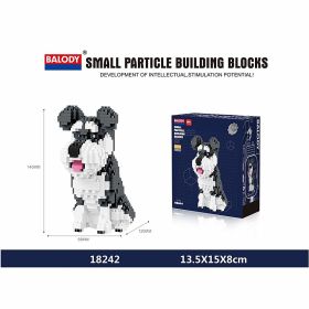 Cartoon Simulation Pet Dog Building Blocks Mini Dachshund Poodle Doberman Model Children's Toy Gift Dog Pet Building Blocks (size: With box, Color: 18242)