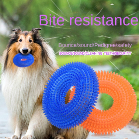 pack of 2pcs  dog toys Pet toy bite resistant sound making toy ball dog toy tooth cleaning molar dog toy (size: small, Color: Purple)