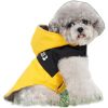 Dog Raincoat with Hood and Leash Hole, Adjustable Belly Strap, Reflective Strips