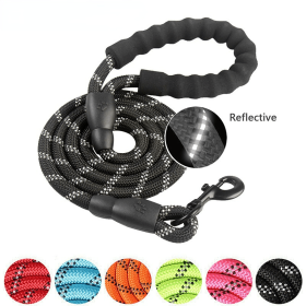 150cm Strong Dog Leash Pet Leashes Reflective Leash For Small Medium Large Dog Leash Drag Pull Tow Golden Retriever (size: 1.0cm 150cm, Color: Black)