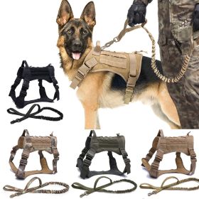 Tactical Dog Harness Pet Training Vest Dog Harness And Leash Set For Large Dogs German Shepherd K9 Padded Quick Release Harness (size: M, Color: CP Harness Leash)