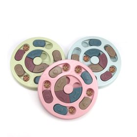 Pet supplies Dog puzzle toys Antiboreal artifact Interactive puzzle feeding (size: circular, Color: Blue)