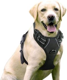 Dog Harness; No-Pull Pet Harness with 2 Leash Clips; Adjustable Soft Padded Dog Vest; Reflective No-Choke Pet Oxford Vest with Easy Control Handle for (size: X-Large, Color: Classic Black)