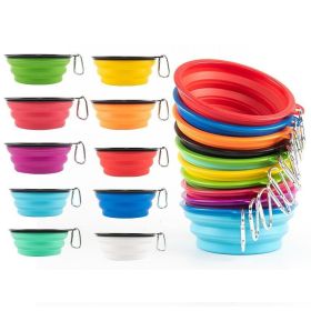 1000ml Large Collapsible Dog Pet Folding Silicone Bowl Outdoor Travel Portable Puppy Food Container Feeder Dish Bowl (size: 350ml, Color: Yellow)