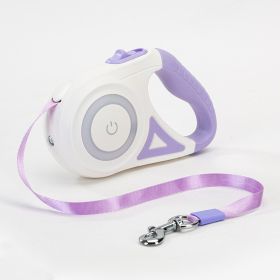 Streamer Led Lights Dog Leash Automatic Extending Nylon Leash Leads Premium Durable Pet Walking Leads Traction Rope Pet Products (size: 5m, Color: Purple)