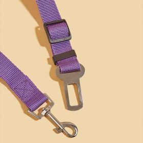 Adjustable Pet Safety Belt Leash; Dog Car Seat Belt For Dogs & Cats Outdoor Travelling (size: 72, Color: Purple)