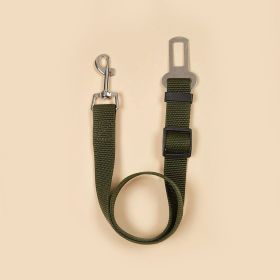 Adjustable Pet Safety Belt Leash; Dog Car Seat Belt For Dogs & Cats Outdoor Travelling (size: 72, Color: Army Green)