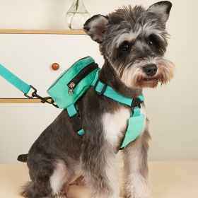 Pet Harness And Leash Set For Dog & Cat; No Pull Dog Vest Harness With Backpack; Cute Dog Leash (size: M, Color: Green)