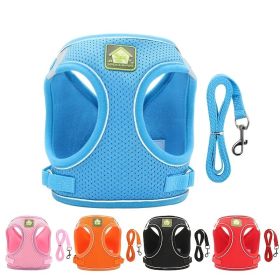 Reflective Pet Harness And Leash Set For Dog & Cat; No Pull Dog Vest Harness With Breathable Mesh (size: XS, Color: Orange-Red)