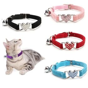 Pet Collar Adjustable Soft Collar With Bell For Dogs Kitten Cats (size: one-size, Color: Pink)