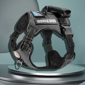 Pet Harness And Leash Set For Dog & Cat; Adjustable No Pull Service Dog Vest Harness For Walking (size: S, Color: Black)