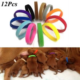 12 Pcs/Set Puppy Newborn Pets Identify Collars Adjustable Nylon Small Pet Dog Collars Kitten Necklace Whelping Puppy Collars (size: XXL, Color: 12pcs)