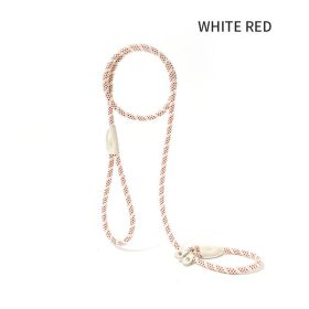 Dog Rope Pet Pulling Rope Puppy Strap Traction Rope Heavy Duty Belt Large Dog Leash Dog Collar Strap Dog Training Pet Harness Hands-Free Leash For Sma (size: 1.5x1, Color: White Red)