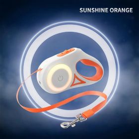 3 And 5M Dog Leash Light Retractable Pet Leads Traction Rope Belt Durable Large Dog Walk Run Leash Lead Automatic Cat Lead Extension (size: 3m, Color: Orange)