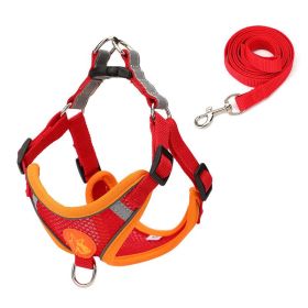Small Dog Harness Puppy Harness and Leash Set with Reflective Strip for Small Dog Breeds (size: XL, Color: Red)