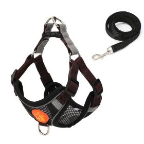 Small Dog Harness Puppy Harness and Leash Set with Reflective Strip for Small Dog Breeds (size: M, Color: Black)