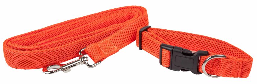 Pet Life 'Aero Mesh' 2-In-1 Dual Sided Comfortable And Breathable Adjustable Mesh Dog Leash-Collar (size: small, Color: Orange)
