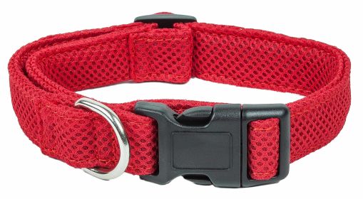 Pet Life 'Aero Mesh' 360 Degree Dual Sided Comfortable And Breathable Adjustable Mesh Dog Collar (size: small, Color: Red)