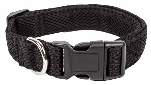 Pet Life 'Aero Mesh' 360 Degree Dual Sided Comfortable And Breathable Adjustable Mesh Dog Collar (size: medium, Color: Black)