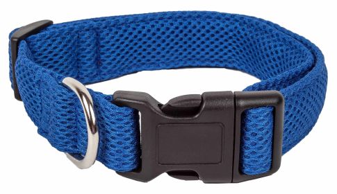 Pet Life 'Aero Mesh' 360 Degree Dual Sided Comfortable And Breathable Adjustable Mesh Dog Collar (size: medium, Color: Blue)