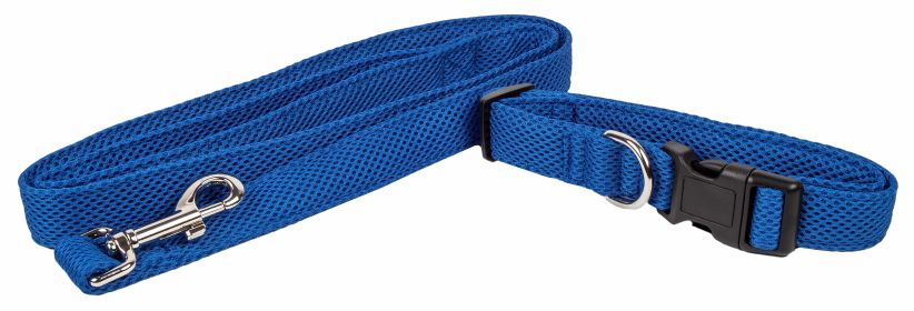 Pet Life 'Aero Mesh' 2-In-1 Dual Sided Comfortable And Breathable Adjustable Mesh Dog Leash-Collar (size: small, Color: Blue)