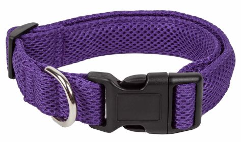 Pet Life 'Aero Mesh' 360 Degree Dual Sided Comfortable And Breathable Adjustable Mesh Dog Collar (size: large, Color: Purple)