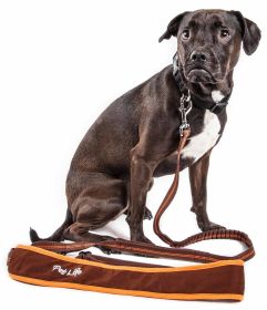 Pet Life 'Free-Fetcher' Hands Free Over-The-Shoulder Shock Absorbent Dog Leash (size: small, Color: Brown)