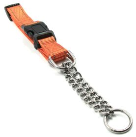 Pet Life 'Tutor-Sheild' Martingale Safety and Training Chain Dog Collar (size: small, Color: Orange)