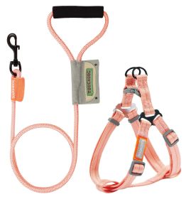 Touchdog 'Macaron' 2-in-1 Durable Nylon Dog Harness and Leash (size: small, Color: Pink)