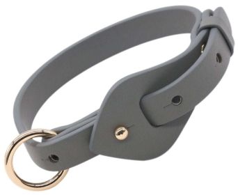 Pet Life 'Ever-Craft' Boutique Series Adjustable Designer Leather Dog Collar (size: small, Color: Grey)