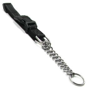 Pet Life 'Tutor-Sheild' Martingale Safety and Training Chain Dog Collar (size: small, Color: Black)