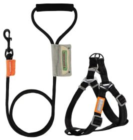 Touchdog 'Macaron' 2-in-1 Durable Nylon Dog Harness and Leash (size: medium, Color: Black)