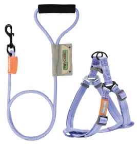 Touchdog 'Macaron' 2-in-1 Durable Nylon Dog Harness and Leash (size: medium, Color: Purple)