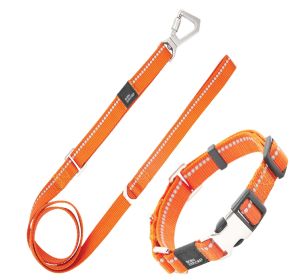 Pet Life 'Advent' Outdoor Series 3M Reflective 2-in-1 Durable Martingale Training Dog Leash and Collar (size: small, Color: Orange)