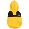 Dog Raincoat with Hood and Leash Hole, Adjustable Belly Strap, Reflective Strips