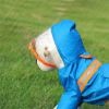 Dog Rain Coat, Pet Packable Waterproof Rain Jacket with Transparent Brim, Reflective Dog Rain Poncho, Pet Puppy Slicker Raincoat with Leash Hole